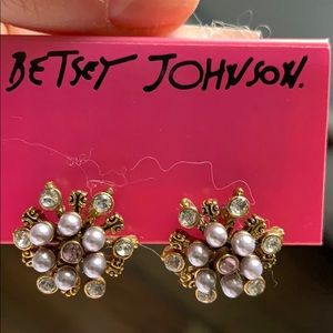 New Betsey Johnson Snowflake Earrings in Box